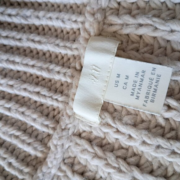 H&M Chunky Knit Sweater | Light Brown Pullover Long sleeve Sweater | Size M - Picture 5 of 10